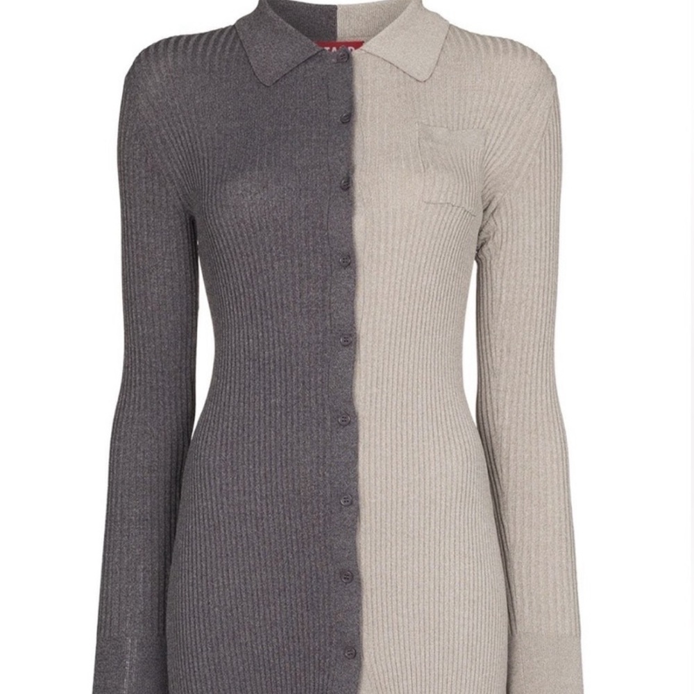 STAUD Milton two tone cardigan NWOT size XS